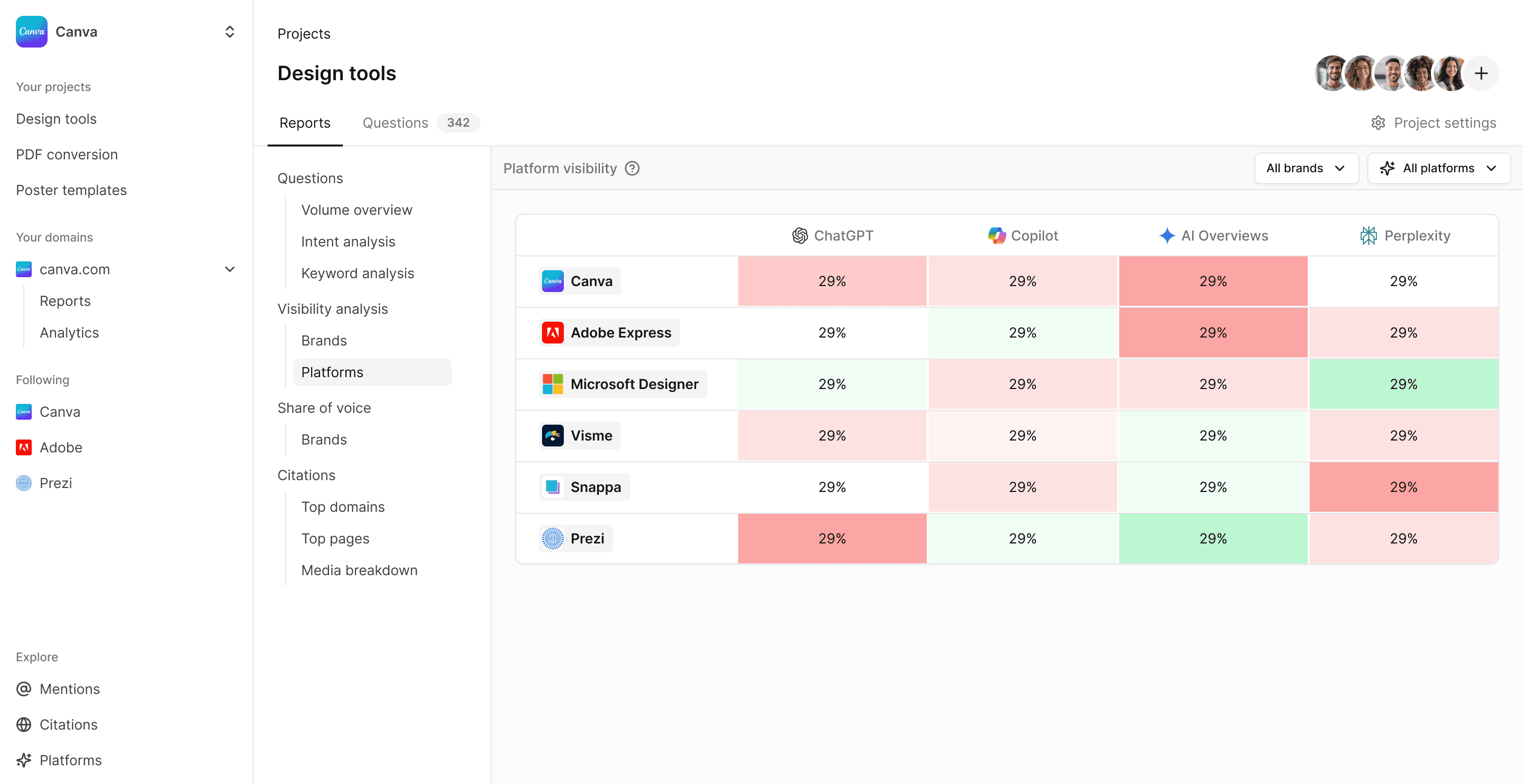 Screenshot of the app