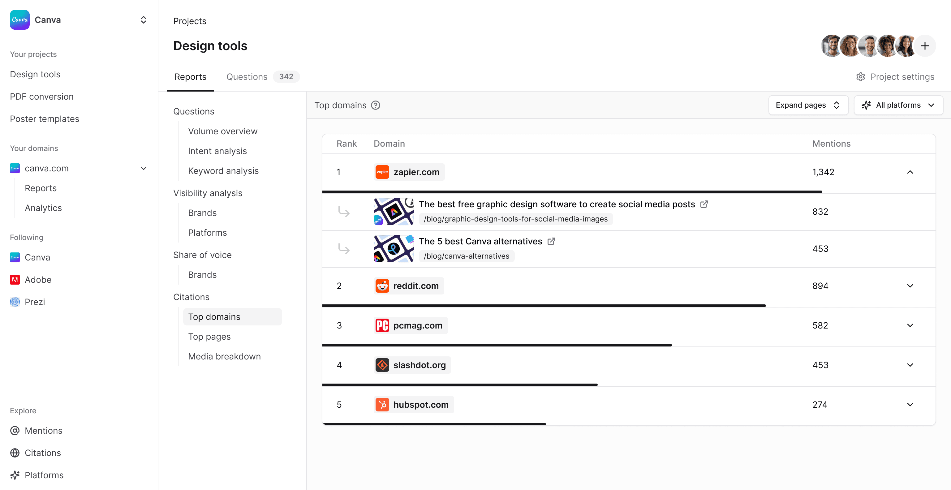Screenshot of the app